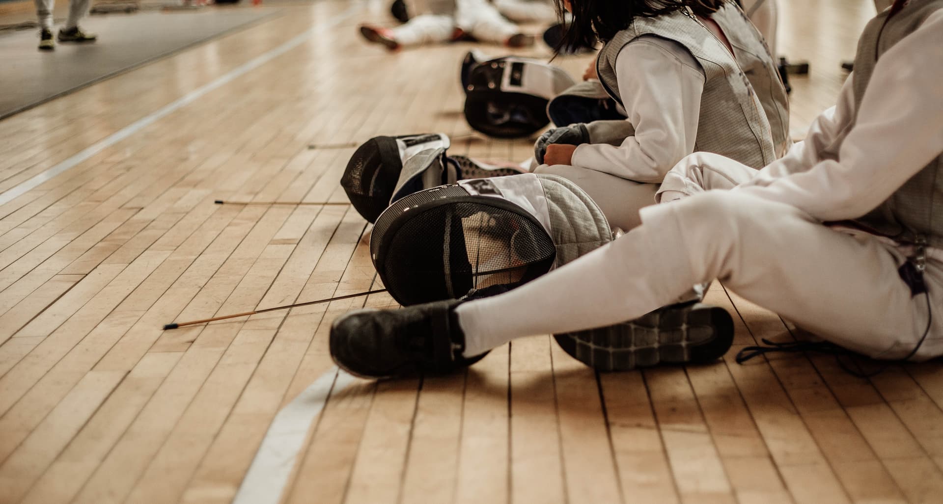 Fencers training during a club session
