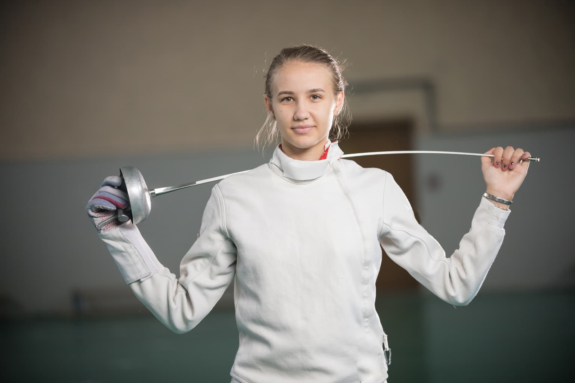 Fencers practising together